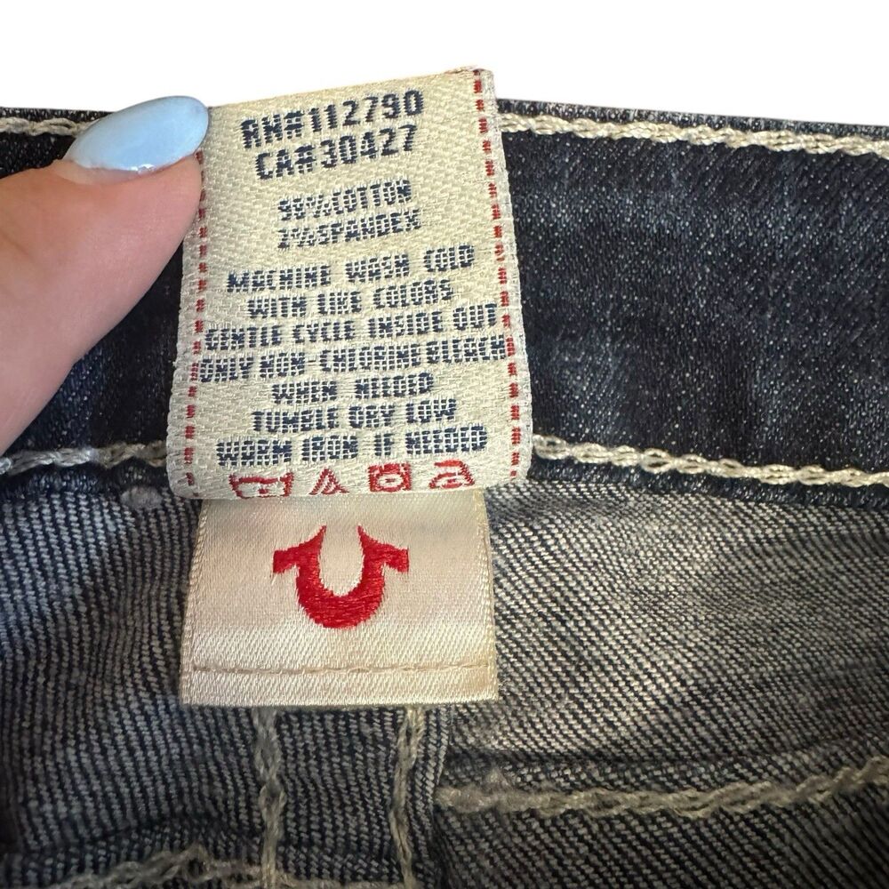 True Religion Women’s Jeans Hi-Rise Boot Size 25 Inseam 33 Flap Pocket Dark Wash - Picture 4 of 6